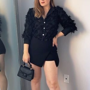 Black skort with side slit